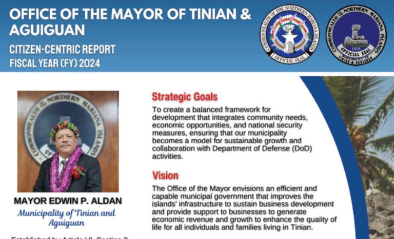 Tinian Mayor’s Office Citizen Centric Report 2024